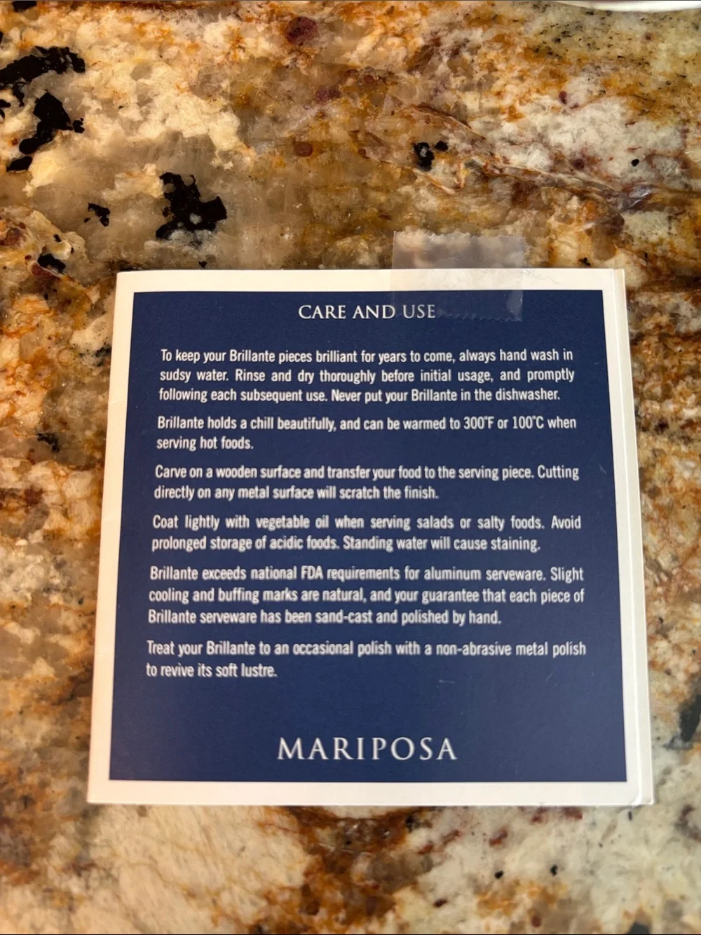 Mariposa only sandcast